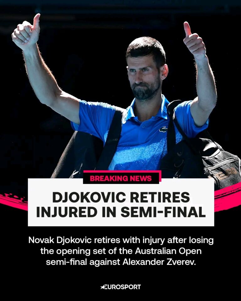 Injury Forces Novak Djokovic to Retire After One Set in Australian Open Semi-Final Against Alexander Zverev 😢 Come Back Stronger, Champ! 💙