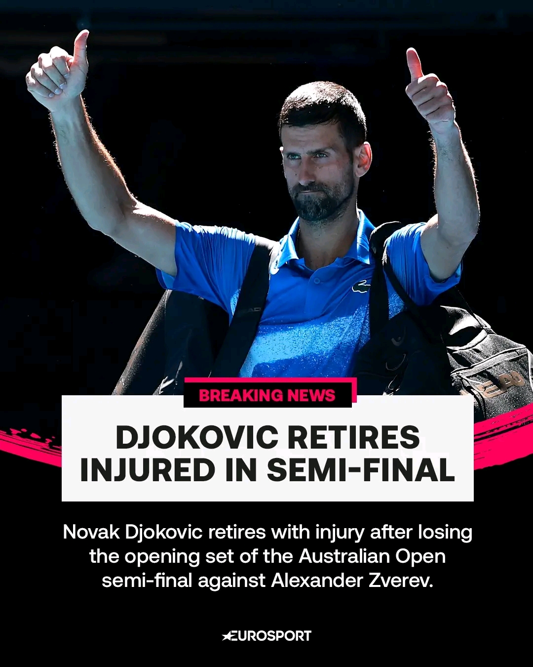 Injury Forces Novak Djokovic to Retire After One Set in Australian Open Semi-Final Against Alexander Zverev 😢 Come Back Stronger, Champ! 💙