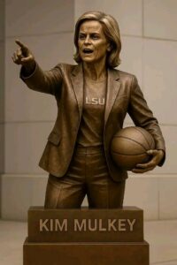 LSU Shocks the Sports World: Kim Mulkey Immortalized in Bronze as the First Woman in Tigers Basketball History to Receive a Statue…